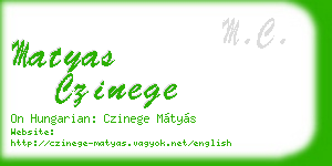 matyas czinege business card